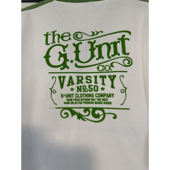 G-Unit G.Unit Varsity No 50 Cent zip track jacket white green athletic L Large - Picture 11 of 16